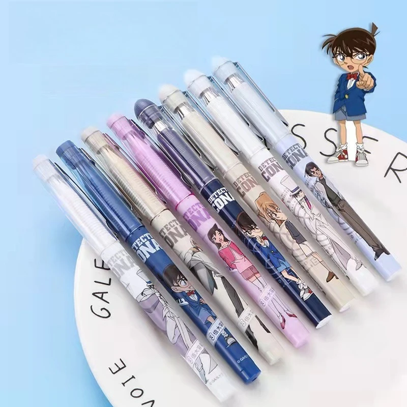 

Набор из 4 гелевых ручек с принтом персонажей аниме-сериала «Детектив Конан», быстросохнущие, черные, на водной основе, канцелярские товары