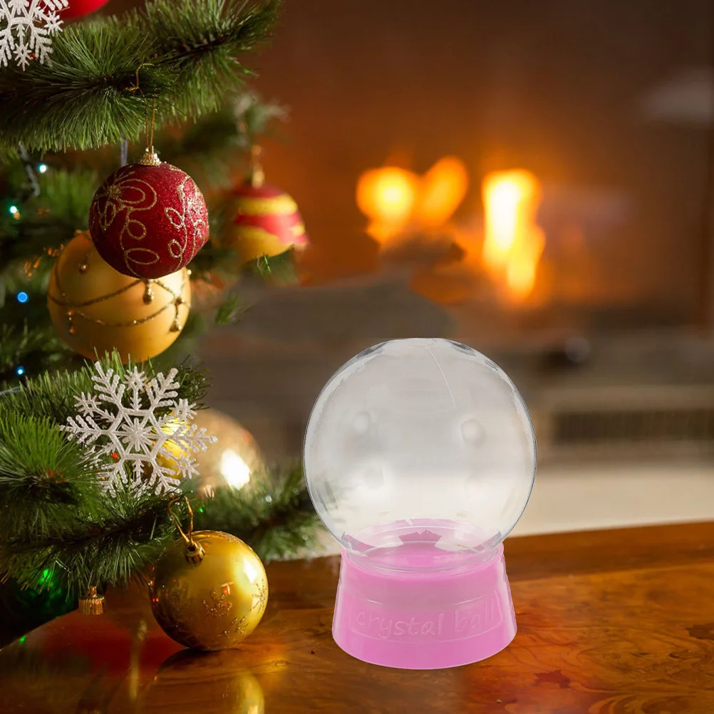 

6pcs Clear Plastic Water Globe Diy Fillable Snow Globe Screw Off Cap For Christmas Home Decoration Craft Jar Party Favor