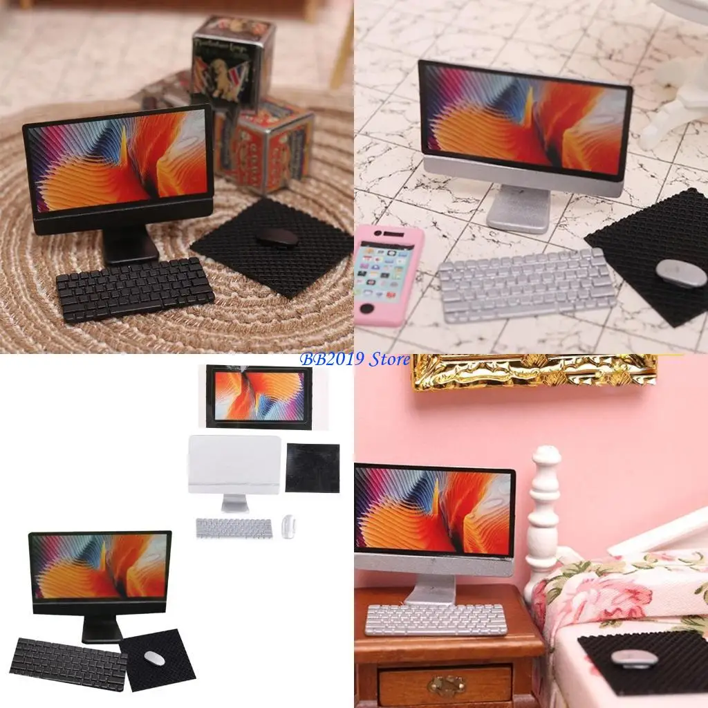 Q0KB 1/12 Modell Keyboard Desktop Dollhouse Dekoration Interaktive Tattend -Kleinkindspielzeug