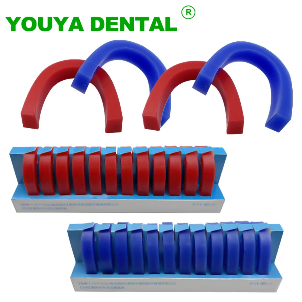 12pcs Dental Base Plate Wax Full Denture U-Shaped Wax Soft And Hard Occlusal Wax Rims Casting Bite Block Dentistry Lab Materials