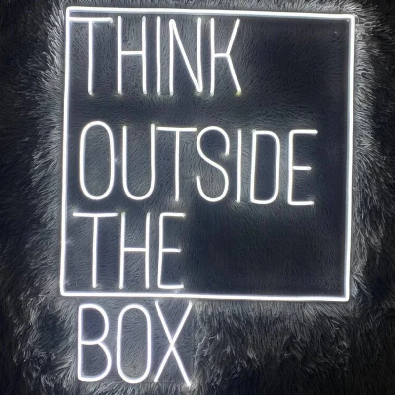 

Think Outside The Box Neon Sign,custom Led Neon Light for Library Wall Hang Decor Class Room Decoration Laboratory Decor