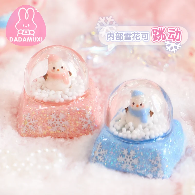 

Персонализированные колпачки для клавиш «Снеговик», одиночные 3D полимерные игровые аксессуары, эргономичные полупрозрачные колпачки для механической клавиатуры