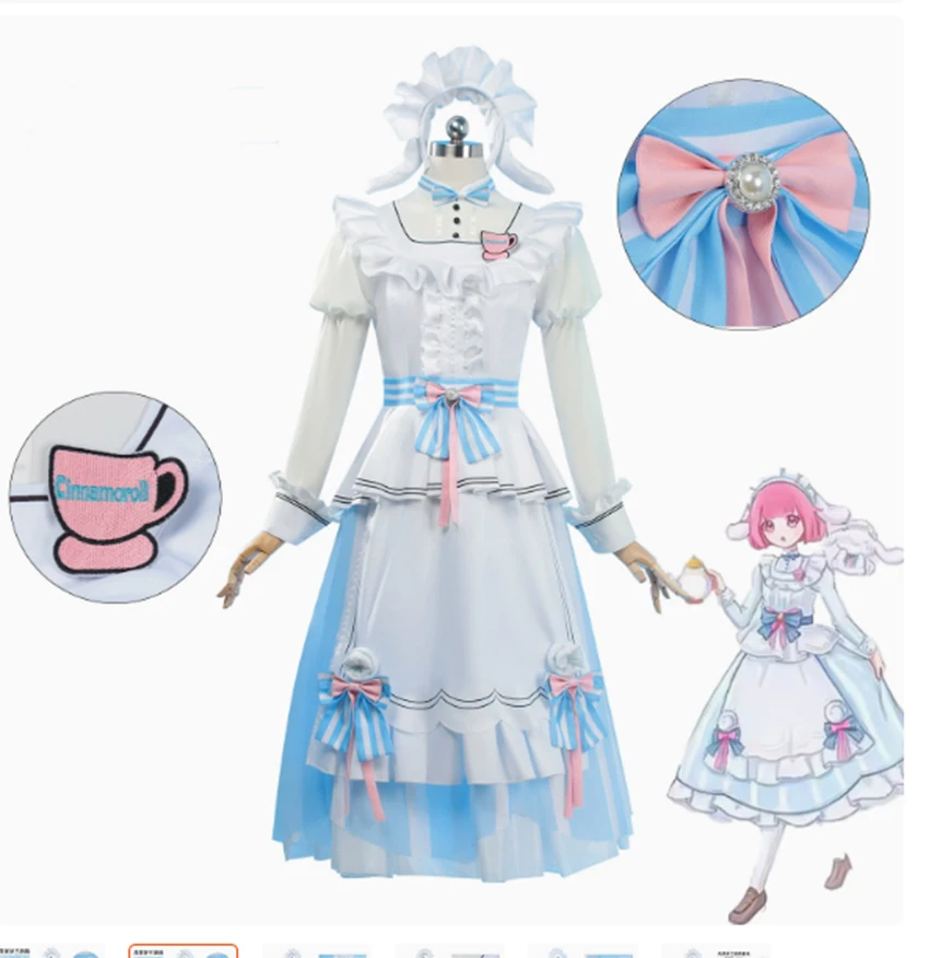 

Anime Emu Otori Cosplay Costume Project Sekai Colorful Stage Emu Cosplay Halloween Carnival Outfits for Apron Maid Dress Women