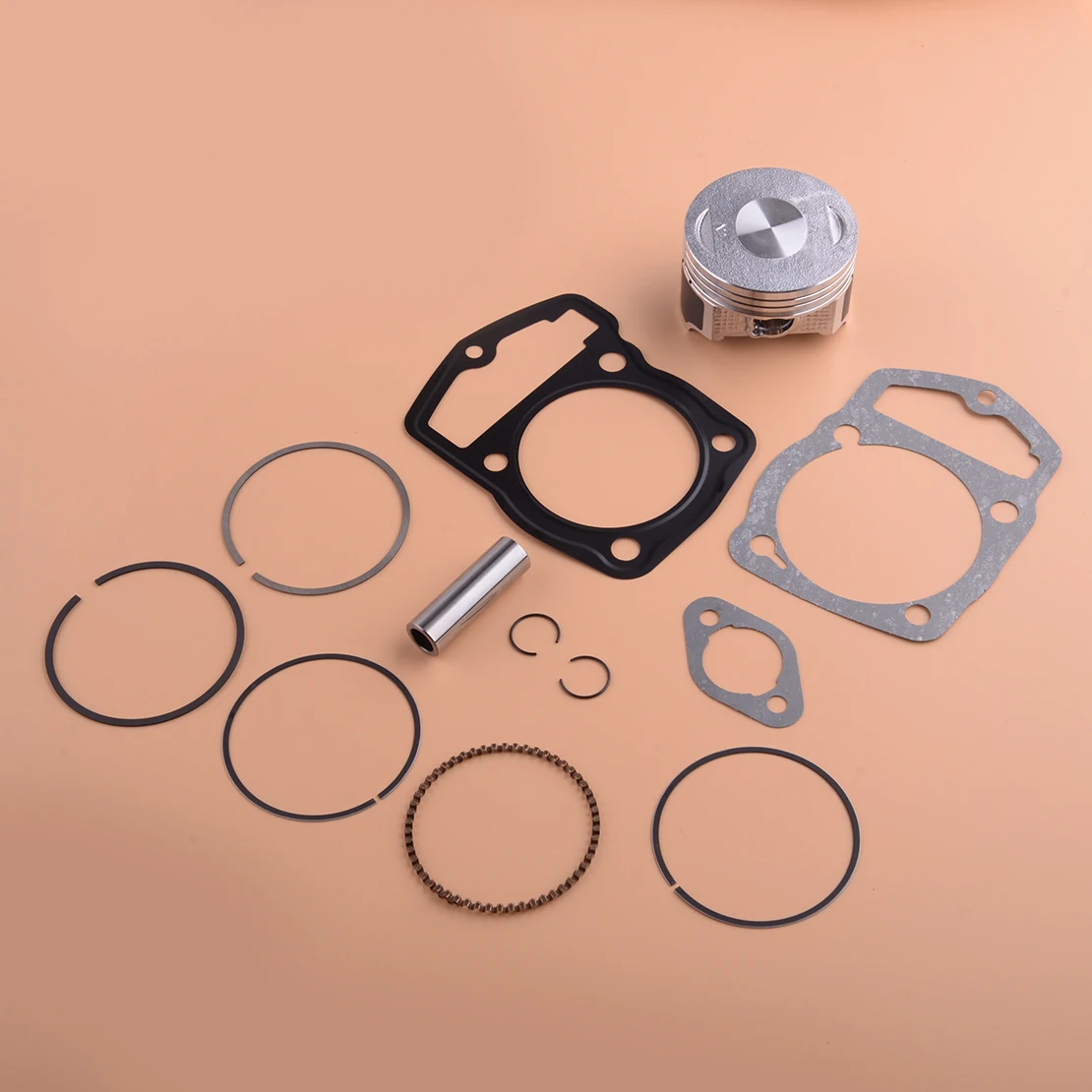 13011-KT0-305 1 Set Silver Metal 65.5mm x 43mm Piston Rings Gaskets Kits Fit for Honda XL200R XR200R XR200 1983