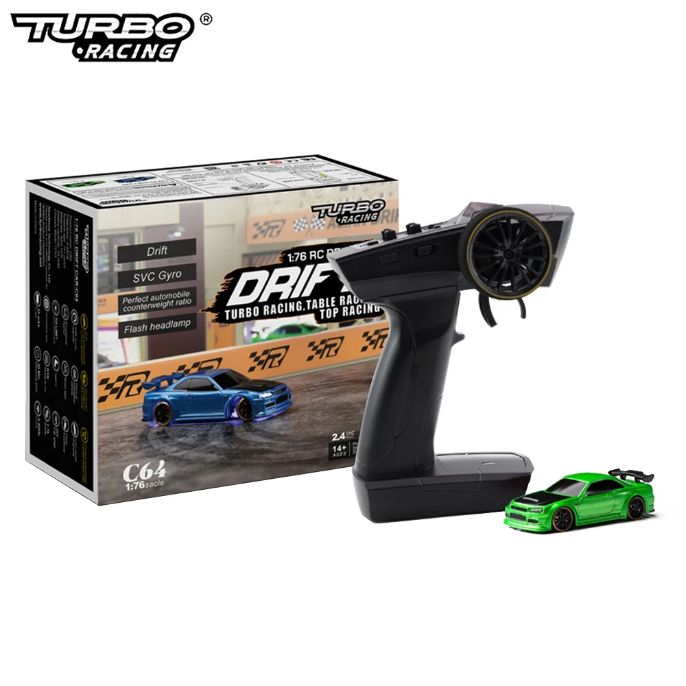 Turbo Racing C64 1:76  Drift RC Car With Gyro Radio Full Proportional Remote Control Toys RTR Kit For Kids and Adults Toys