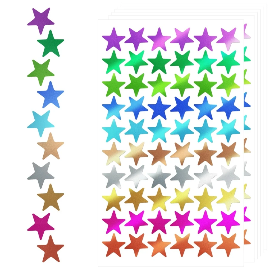 1200 Holographic Star Stickers, Rainbow Stickers, Teacher Rewards Kids Stickers, Small Foil Star Stickers, Student Glitter Star