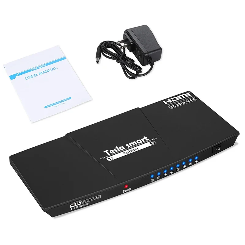 Hot Sale Input 1 Output 8 HDMI Splitter CEC HDCP EDID Video 4K60Hz HDMI Splitter For Office