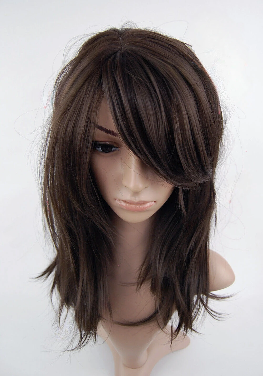 Dark Brown Mid Length Sythetic Wig