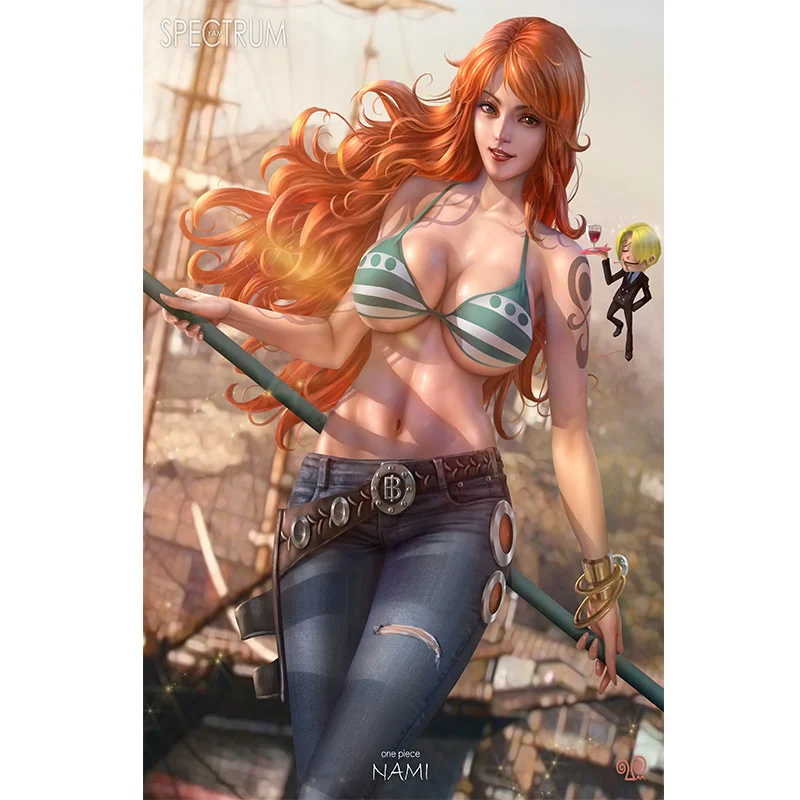 

Print Game One Piece Nami Nude Sexy Girl Art Canvas Poster Custom 16x24 24x36 Inch Living Room Bedroom Home Wall Picture