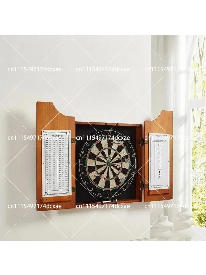 Solid Wood Dartboard Set with Wooden Case, Target Shooting Game, Eco-Friendly Material for Home Leisure