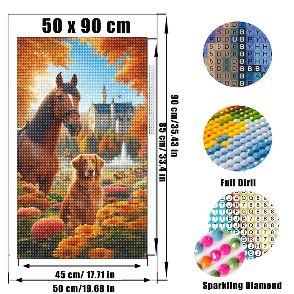 ชุดภาพวาดเพชร 5 มิติ ลายม้าและ - Embroidery Horse บทวิจารณ์และราคา