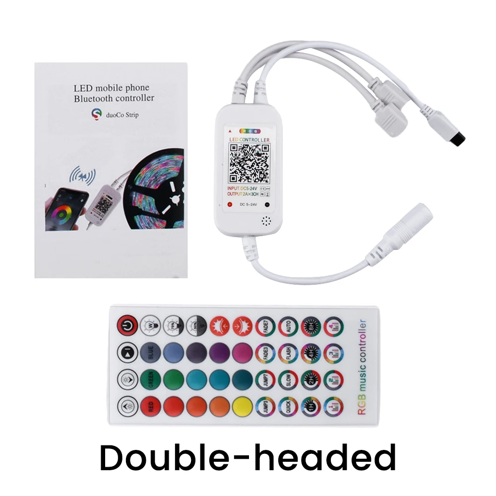 Luzes led controladas por voz com controlador 40 teclas controlador de música sete cores led string inteligente app acessórios de luz