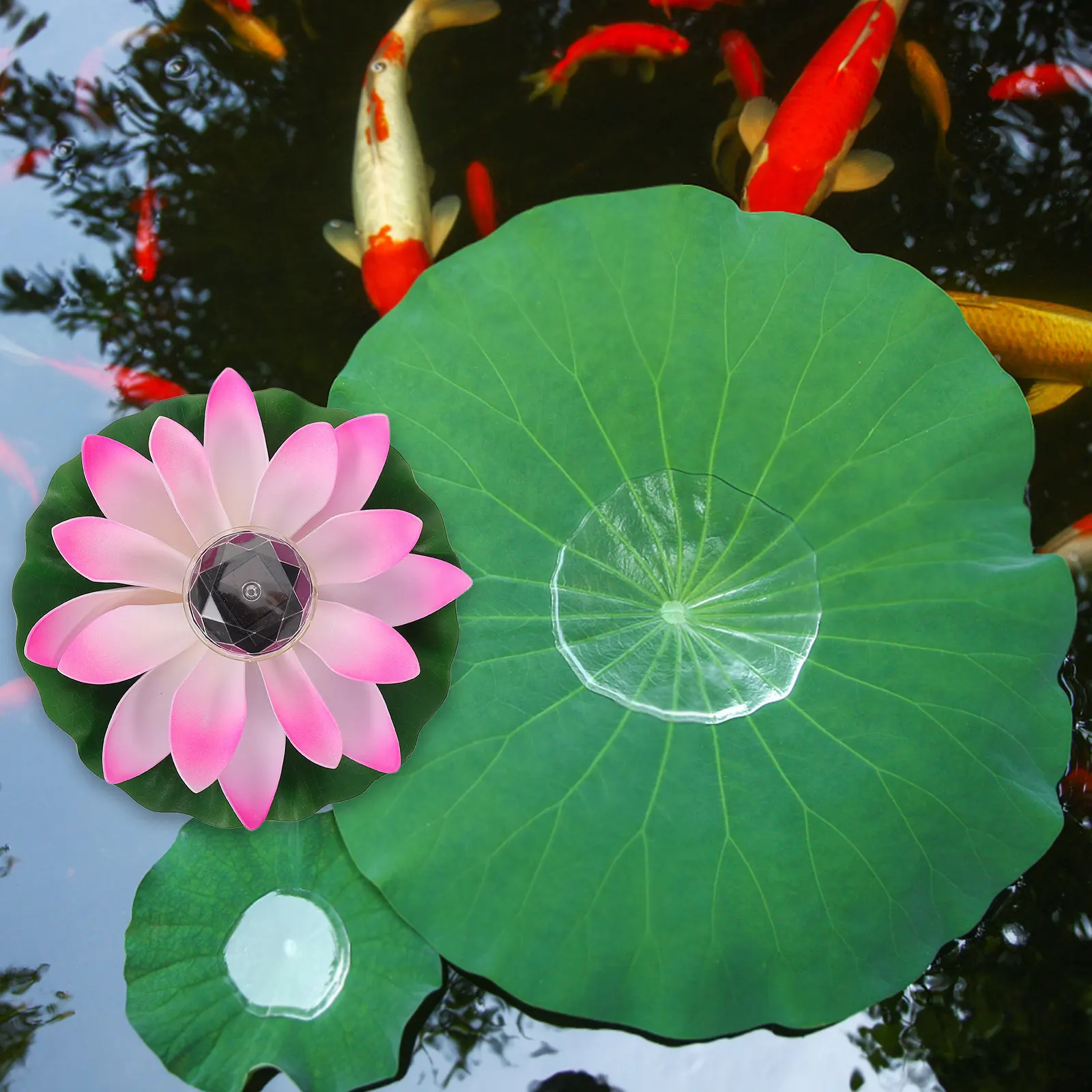 

Solar Powered Lotus Flower Light for Pond Decoration Outdoor Waterproof Floating LED Decorative Light Elegant Realistic Design