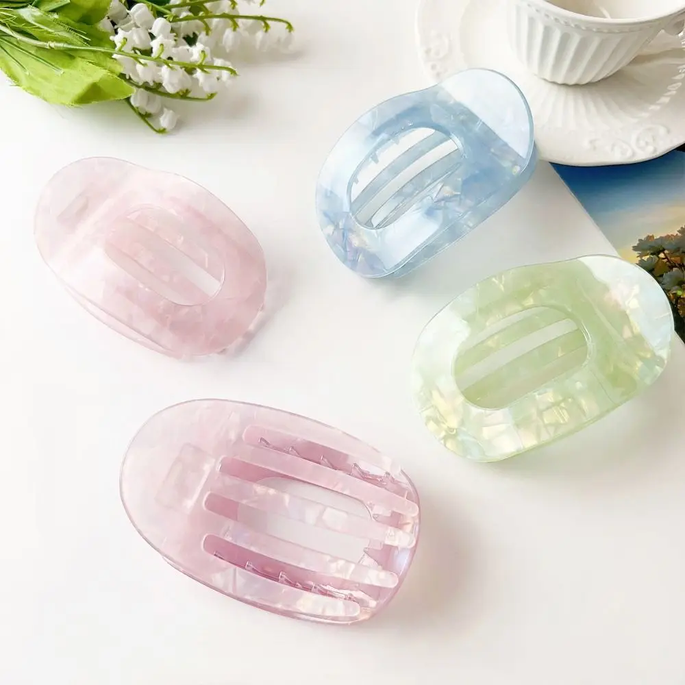 

Elliptic Shape Leopard Hair Claw Headwear Candy Color Acetic Acid Hair Clip Hair Accessories Kroean Style Acetate Barrettes