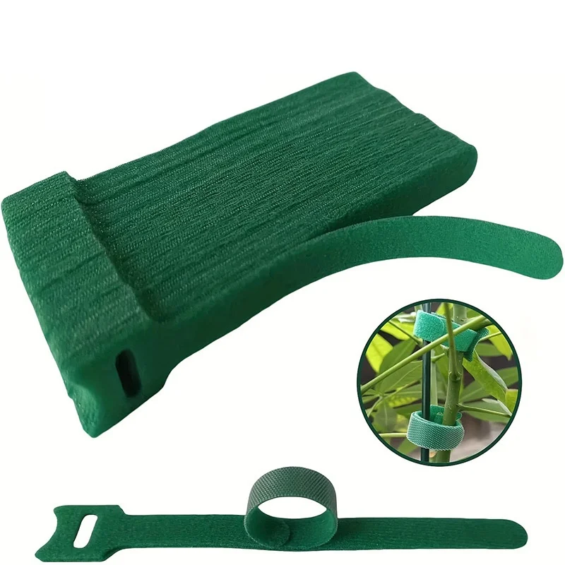 50/100pcs Reusable Adjustable Non-Slip Nylon Plant Ties with Hook and Loop Fasteners, Ideal for Gardening Applications