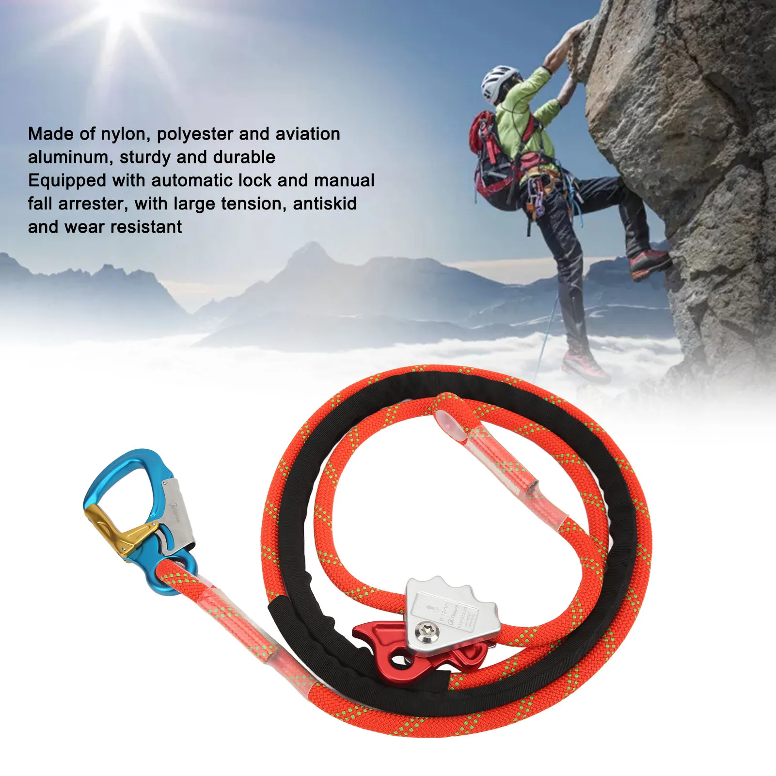 Automatic Lock Climbing Safety Lanyard Adjustable Positioning Fall Protection Rope Manual Fall Arrester Safety Rope