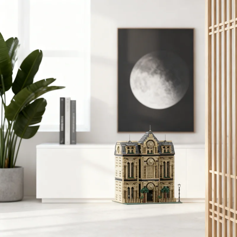 

3987 деталей MOC: Модульная модель консульского посольства, строительные блоки для создания уличной сцены, креативный подарок, коллекционный декор, премиум-класс для детей и взрослых