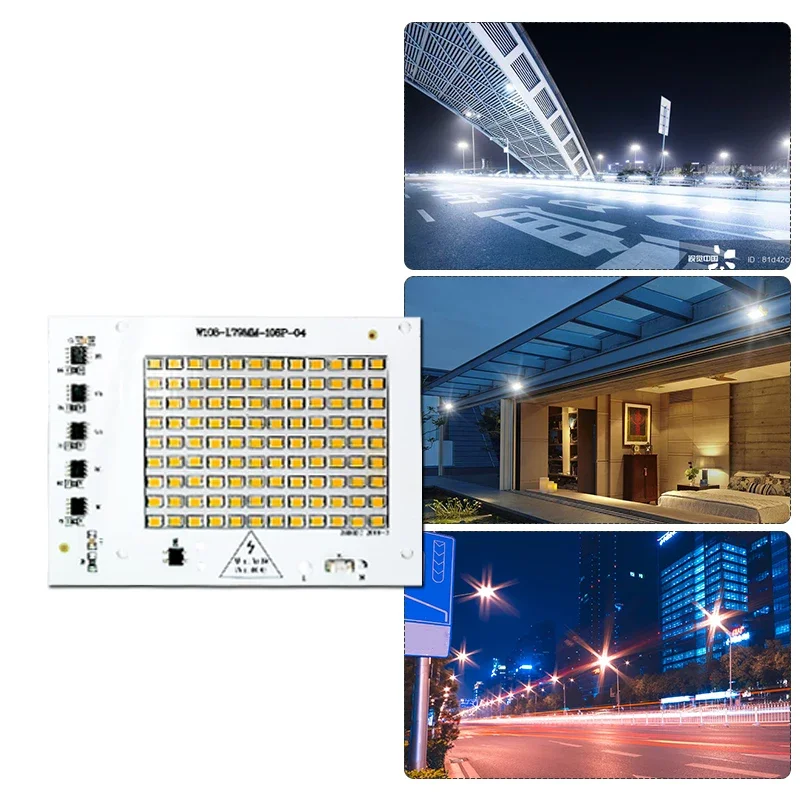 10 unids/lote Chip LED 10W 20W 30W 50W 100W cuentas de luz de inundación 220V SMD2835 Chips de lámpara de reflector Led para foco de iluminación