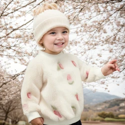 Sanlutoz Winter Warm Long Sleeve Little Kids Tops + Pants 2Pcs Cute Fleece Thickened Baby Outfits Sets Clothing