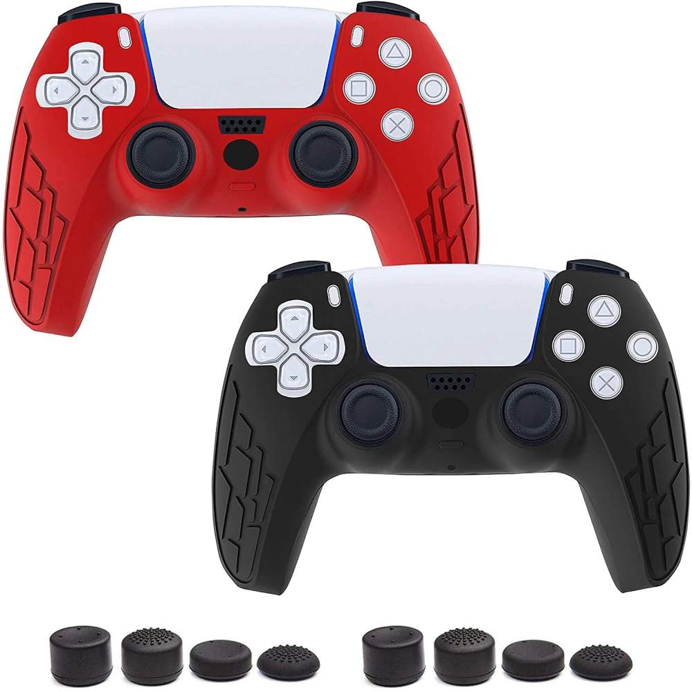 Voor PS5 Controller Siliconen Protector Cover Soft Anti-Slip Rubber Case Met 8Pcs Thumb Grip Caps Voor PS5 controller Accessoires