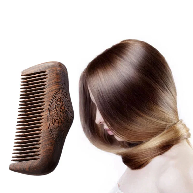 

WIND FLYING 2X Pocket Comb Sandalwood Green Natural Super Narrow Dent Wood Combs Static Lice Beard Comb Hairstyle Sandalwood Com