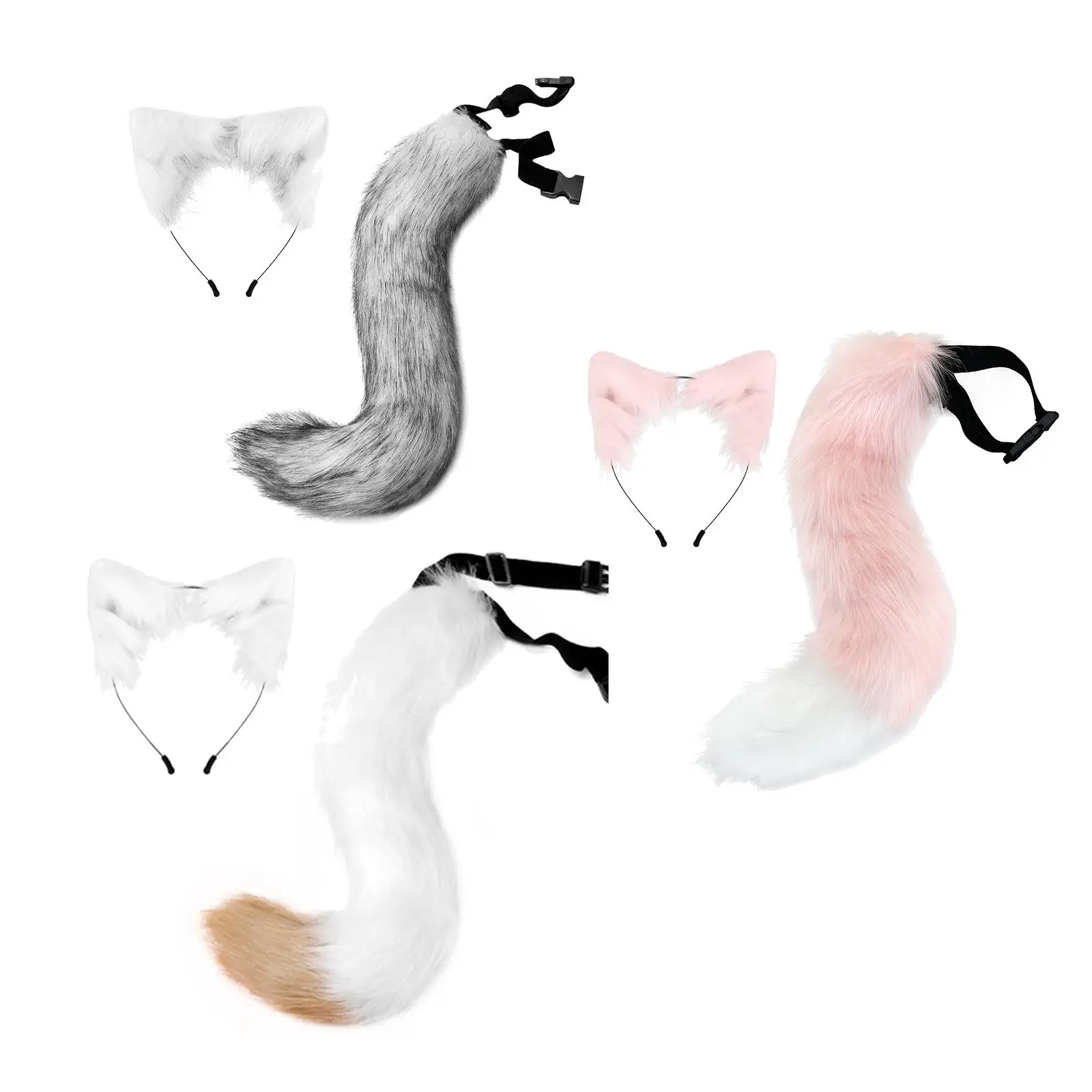 Fox Ears and Tail Set for Unisex Kids Animal Ears for Party Fancy Dress Gifts Costume