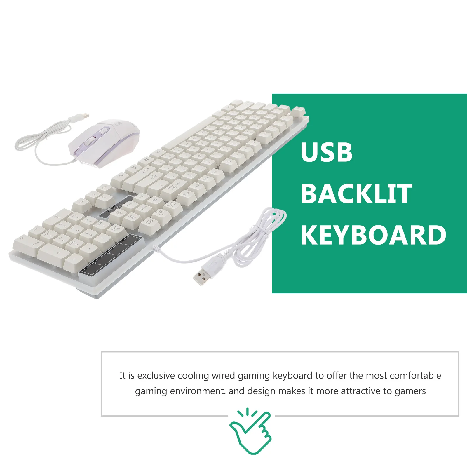 

Rgb Backlit Usb Wired Gaming Keyboard Mouse Set Waterproof Anti-Slip Ergonomic Mechanical Style Led Illumination Stable