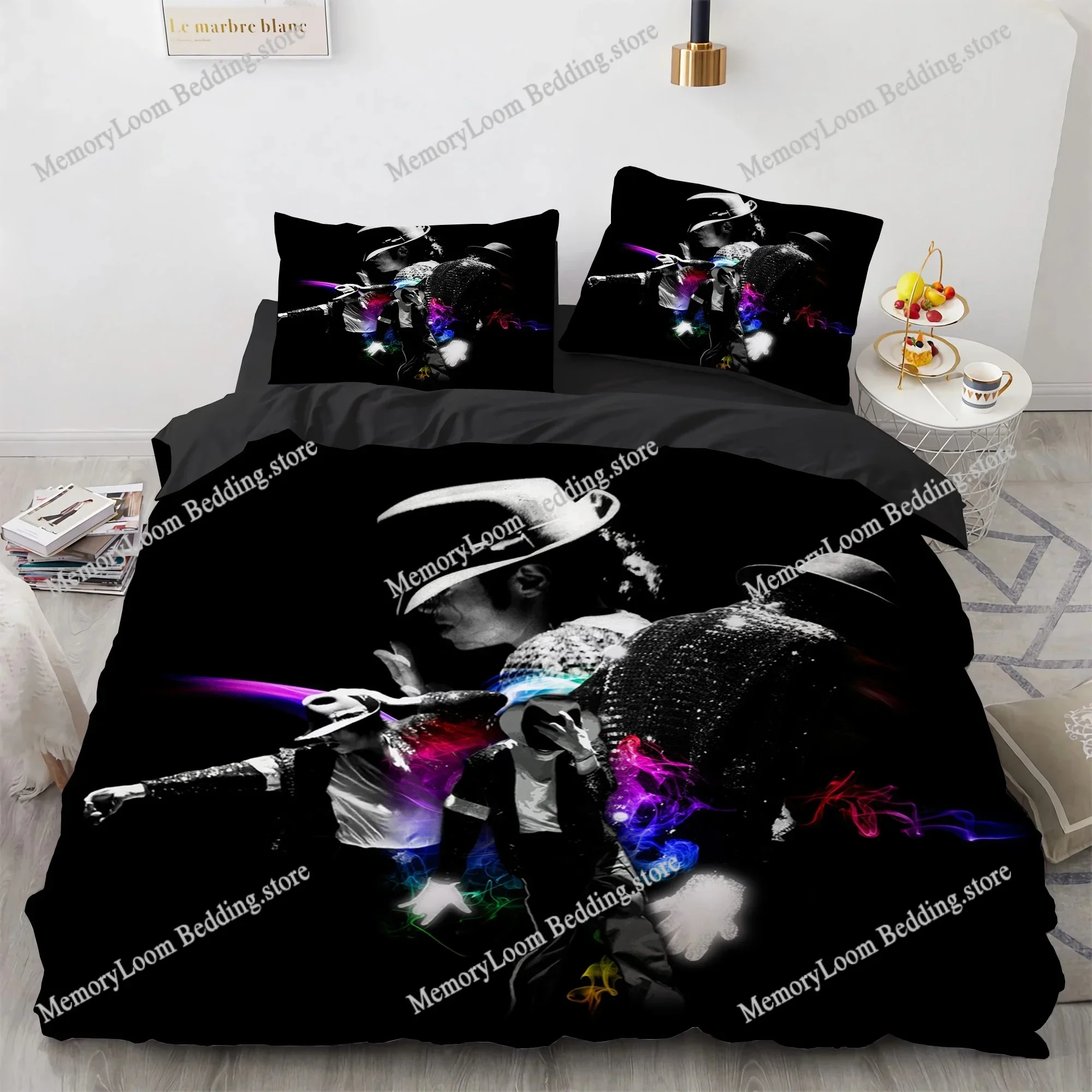 Michael Jackson Bedding Set Single Twin Full King Size Musical Genius Bed Linen Adults Teens Bedroom Duvet Cover Set
