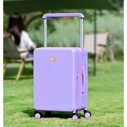 20 Boarding Box Travel Suitcase Wide Pull Rod Rolling Luggage Unisex Large Capacity Trunk Student Trolley Case with Cup Holder