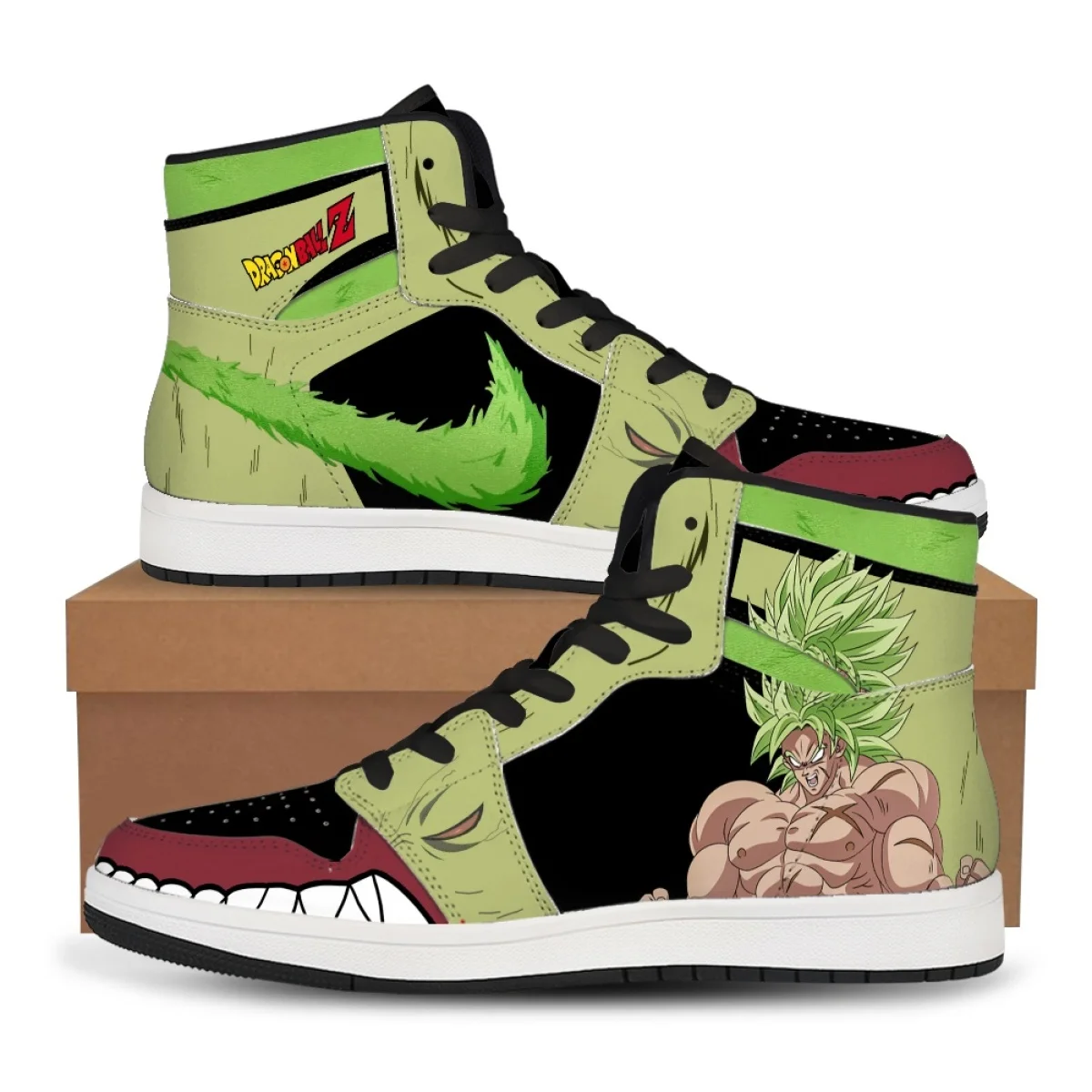 

Dragon Ball Z Broly Super Saiyan Anime High Top Sneakers Men Women Fashion Casual Basketball Shoes Custom Cartoon Print Streetwe