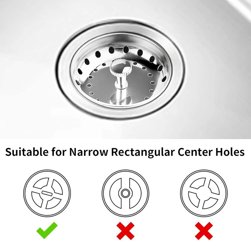 2PCS Kitchen Sink Drain Strainer Sink Stopper Combo For Standard 3-1/2 Inch Drain, Stainless Steel Sink Strainer Basket