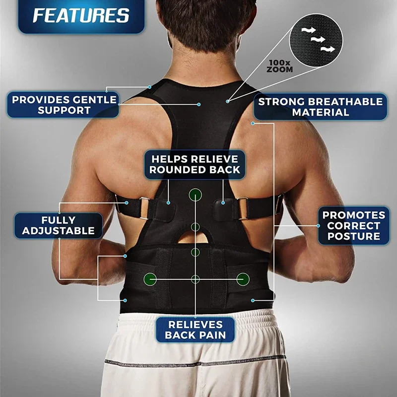 Magnetic Therapy Posture Corrector Posture Corset Shoulder Support Belt Men And Women Braces And Support Belt Shoulder Posture