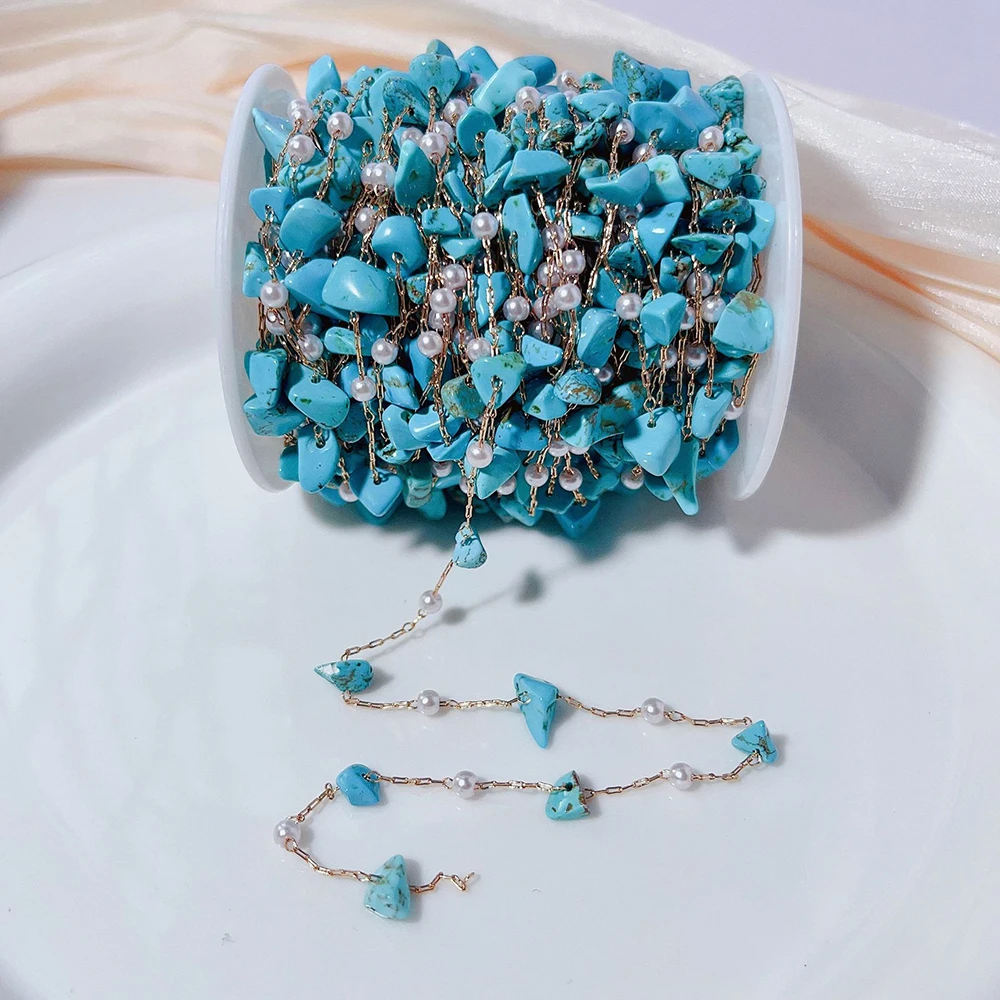 1Meter Irregular Natural Stone Chains Imitation Pearl Chain for DIY Jewelry Making Necklace Bracelet Accessories Wholesale image 6