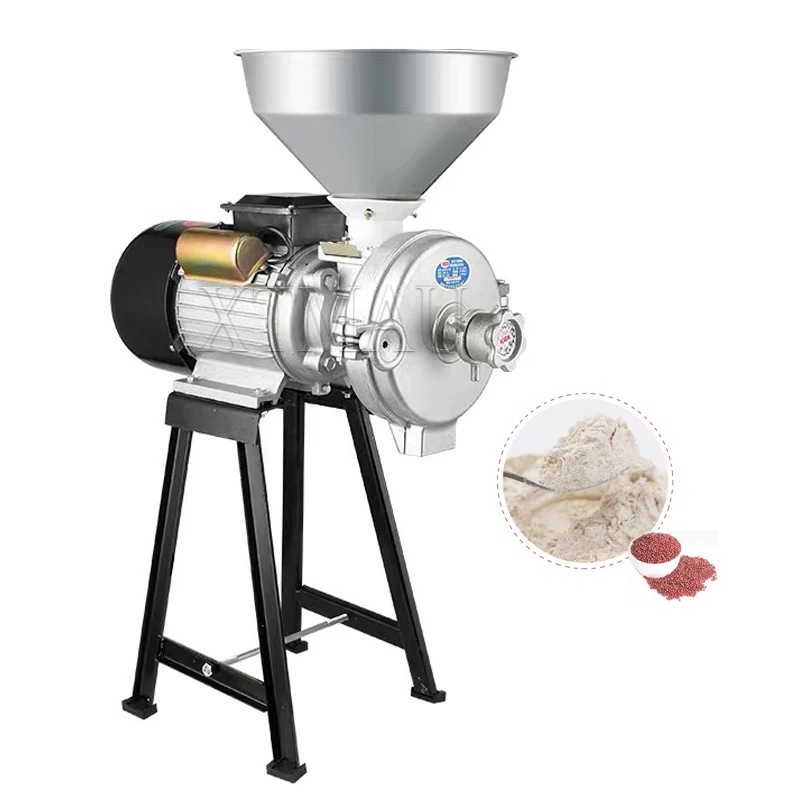 Electric Grain Mill Grinder 1500W Spice Grinders Commercial Corn Mill Thickness Adjustable Powder Machine