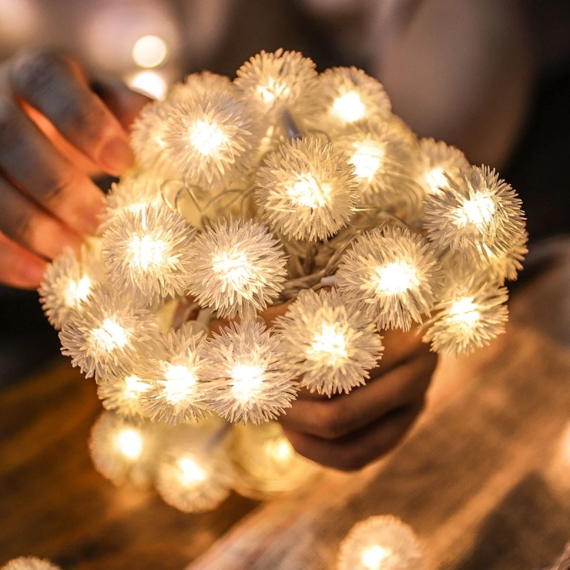 Dandelion LED Fairy String Lights Battery Operated Lighting for Garden Terrace Party Christmas Home Indoor Decoration Supplies