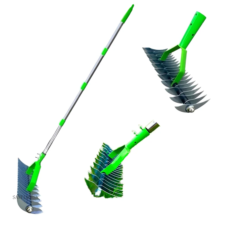 

2025Adjustable Mini Thatch Rake Garden Tool Set for Lawn Hay Deciduous Soil Raking Manual DIY Soil Preparation Cleaning OEM