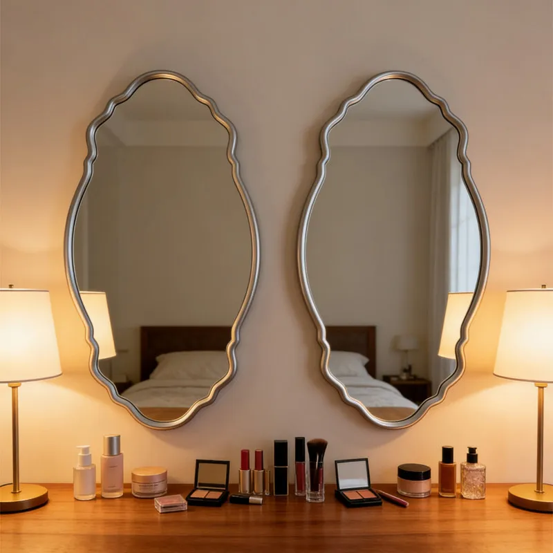 Wall Mirrors Full Body Bath Room Decor Aesthetic Home Decoration Lamp Decorative Wall Mirror Mirror With Light Props Shelf House
