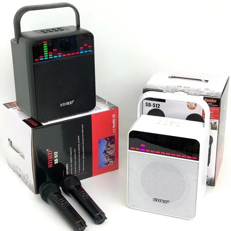 Máquina de Karaoke inalámbrica, Altavoz Bluetooth con micrófono, para el hogar, al aire libre, portátil, teléfono móvil, Coro de entretenimiento, caja de sonido