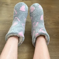 Women Soft Ankle Boots Non-slip Warm Home Slippers Comfortable Plush Floor Boots Thickened Fluffy Slipper Sock Autumn Winter