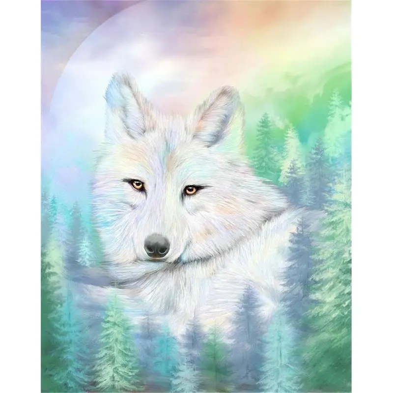 

GATYZTORY Full Square Diamond Embroidery Wolf Rhinestones 5D Diamond Painting Birds Mosaic Animal Cross Stitch Decor For Home