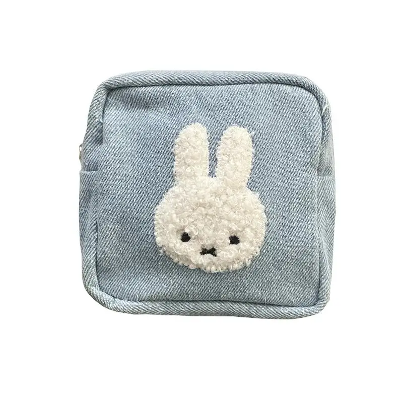 Monedero Miffy para chica japonesa, bolsa de almacenamiento de cosméticos con estampado portátil de dibujos animados, bolsa de almacenamiento de joyería para chica coreana, regalo de vacaciones ﻿