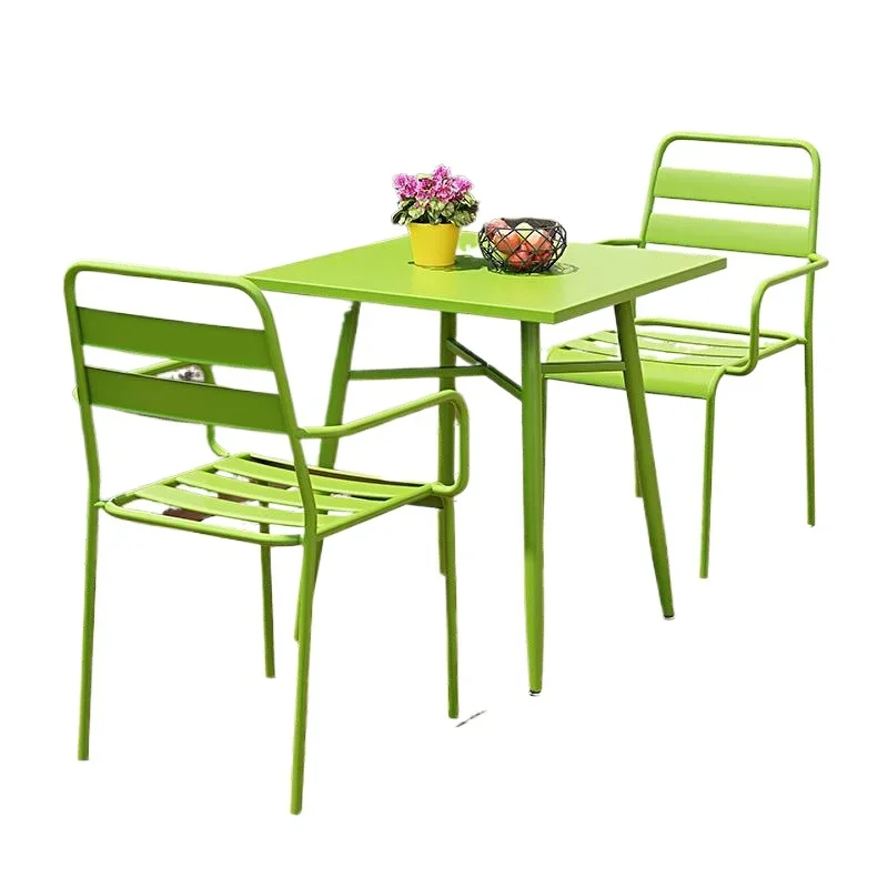 

Outdoor Villa courtyard Outdoor tables and chairs Milk tea shop Cafe Various colors Dining table and chair combination