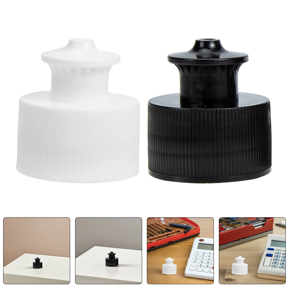 

30 Pcs Sports Water Bottle Cap Plastic Push Pull Replacement Caps Mineral Portable Lid Hand Drawn Beverage