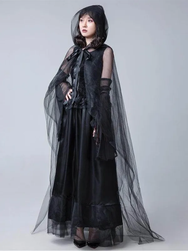 

Halloween Ghost Bride Witch Long Dress Women's Style Elegant Traditional Chinese Costume Custom-Made Size Free Shipping