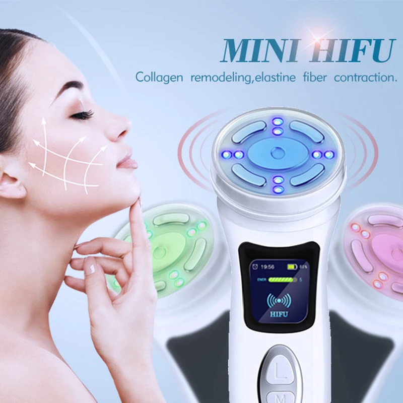 Mini Rechargeable  Microcurrent Facial Massage  Rejuvenation Heat Therapy Beauty Device Mini Face Cleansing Machine