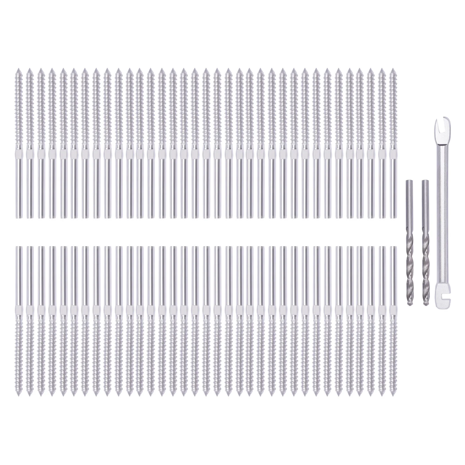 70 قطعة الفولاذ المقاوم للصدأ 1/8 "سواج تأخر مسامير اليسار واليمين كابل درابزين عدة الأجهزة تسليم الموضوع 1/8" كابل درابزين عدة #6