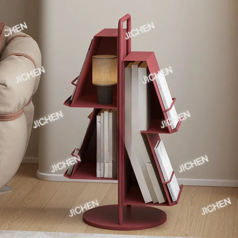 HSMinimalist Design Floor Bookshelf Home Newspaper Display Reading Storage Magazine Rack Sofa Side Table Creative Furniture