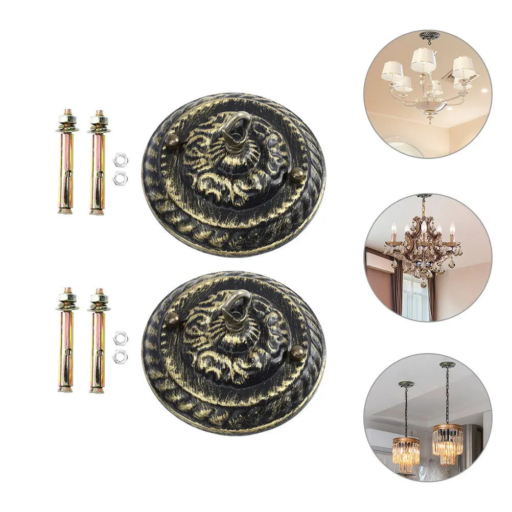 

2 шт. металлические декоративные накладки для потолочных светильников, винтажные плафоны для люстр, крючки для ламп