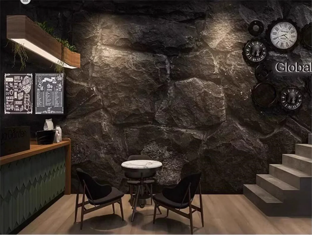 3D imitation rock texture wallpaper with industrial style cement bedroom background wall retro custom wall paper