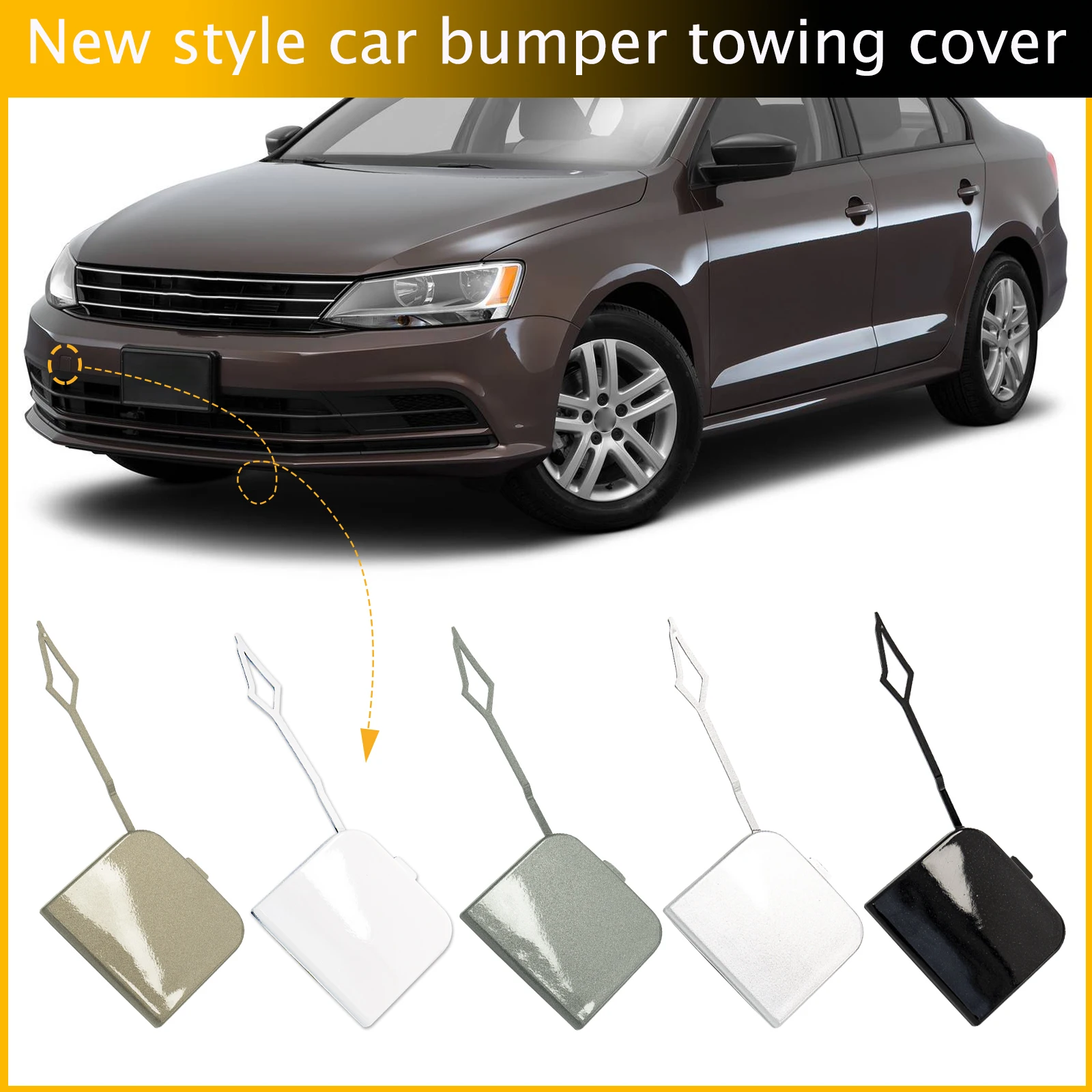 

Front Bumper Tow Hook Cap Towing Eye Cover For VW Jetta 2015-2018 16D807241 16D 807 241 Car Accessories
